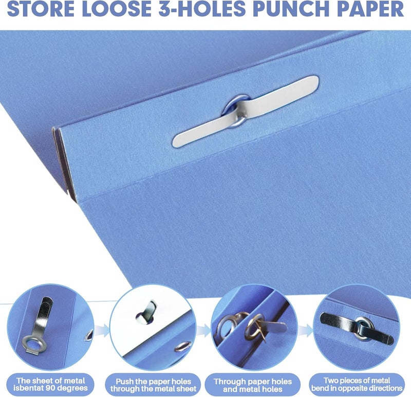 RAZCC Two Pocket Folders, 100 Pack Two Pocket Folders with Prongs, 3 Prong Folders Fit Letter Size Paper, Pocket Paper File Folders for School Office Home Business, Assorted 10 Colors - Image 4